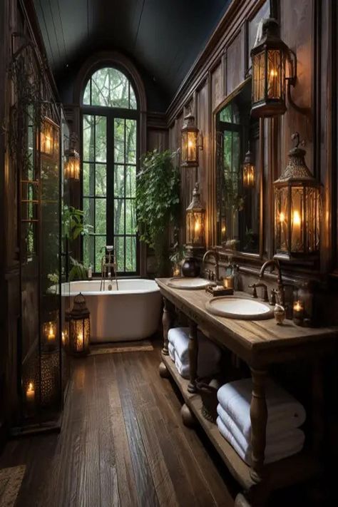 Small Rustic Bathroom Ideas, Small Rustic Bathroom, Casa Hobbit, Rustic Bathroom Designs, Rustic Bathroom Decor, Rustic Home Design, Rustic Bathrooms, Hus Inspiration, Bathroom Trends