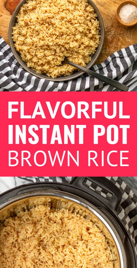 Perfect Every Time Instant Pot Brown Rice -- this brown rice recipe produces a tender & slightly chewy perfect brown rice every time! Makes a big batch that can be used for meal prep convenience throughout the week or freeze to use over time. | pressure cooker brown rice | freezing brown rice | how to cook | how long to cook #instantpot #instantpotrecipes #instantpotrecipeseasy #instantpotrecipesforbeginners #brownrice #pressurecooker #pressurecookerrecipes #pressurecooking #mealpreprecipes Brown Rice Instant Pot, Pressure Cooker Brown Rice, Best Brown Rice, Perfect Brown Rice, Brown Rice Recipe, Candida Cleanse, Brown Rice Recipes, Pot Recipes Easy, Rice Side Dishes