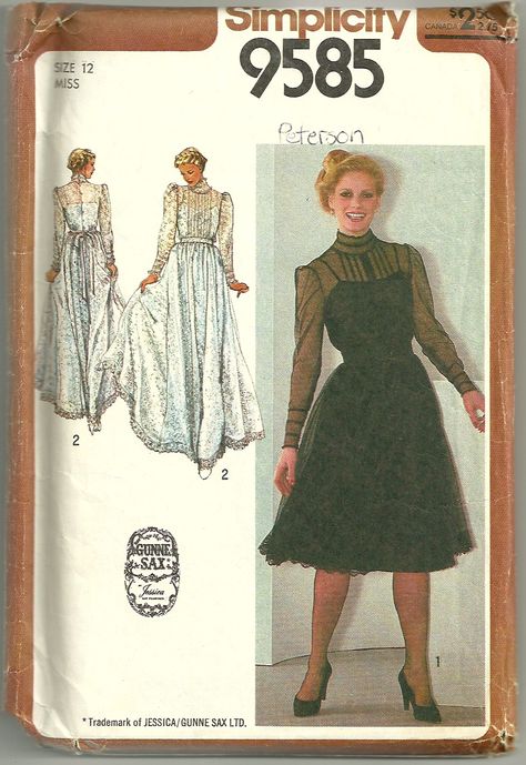 Gunne Sax Pattern, Illusion Wedding Dress, Simplicity Patterns Vintage, Sax Dress, Gunne Sax Dress, Wedding Dress Patterns, Vintage Dress Patterns, Motif Vintage, Miss Dress