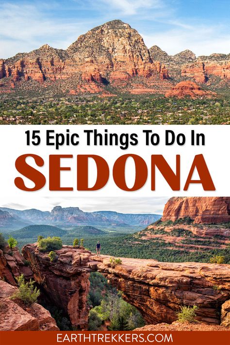 Best things to do in Sedona Arizona travel guide. Best hikes (Devils Bridge, Boynton Canyon and the Subway Cave, Soldiers Pass, Bell Rock, Cathedral Rock, Bear Mountain and more), best sunset views, best scenic drives, best shopping and wineries. Plus, advice on where to eat and where to stay. Sedona Itinerary, Sedona Restaurants, Sedona Hiking, Sedona Arizona Travel, Things To Do In Sedona, Arizona Travel Guide, Sedona Travel, Slide Rock State Park, Visit Sedona