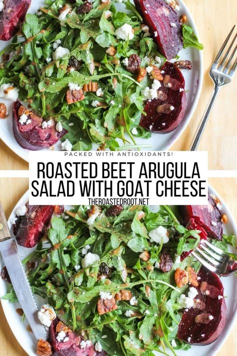 Beet Salad With Arugula, Beet And Arugula Salad, Salad Beet, Salad Dairy Free, Pickled Beet Salad, Beet Goat Cheese Salad, Beet Salad With Feta, Olives Kalamata, Beet And Goat Cheese