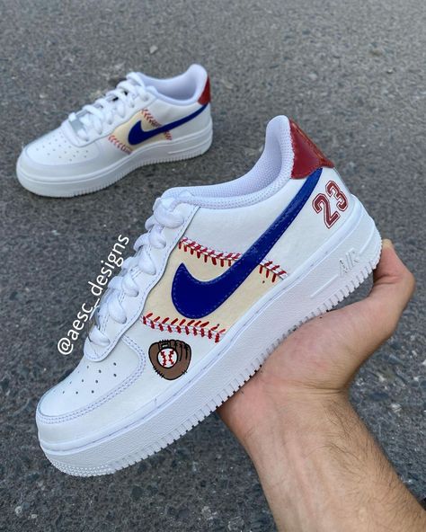 Baseball Air Force 1 Custom Check more at https://danielcustoms.com/product/baseball-air-force-1-custom/ Custom Air Force 1 For Men, Custom Air Force 1 Diy, Custom Air Force 1 Men, Custom Air Force Ones, Air Force One Shoes, Custom Sneakers Diy, Af1 Custom, Painted Nikes, Custom Af1