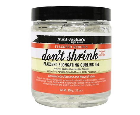 flaxseed don't shrink gel Aunt Jackie Dont Shrink, Dont Shrink Flaxseed Gel, Aunt Jackies Dont Shrink Gel, Curly Hair Gel Products, Curl Gel, Short Bleached Hair, Bushy Hair, Curl Care, Flaxseed Gel