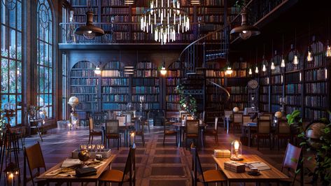 ArtStation - Steampunk library Steampunk Library, Hidden Objects, Story Games, 3d Background, 3d Artist, Visual Novel, Art Background, Zbrush, Game Art