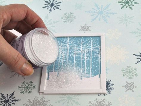 Weihnachtskarten selber basteln diy ideen glitzer schnee Shaker Cards Tutorial, Snow Holiday, Falling Snow, Card Making Tips, Diy Christmas Cards, Card Tutorial, Shaker Cards, Christmas Cards To Make, Card Making Techniques