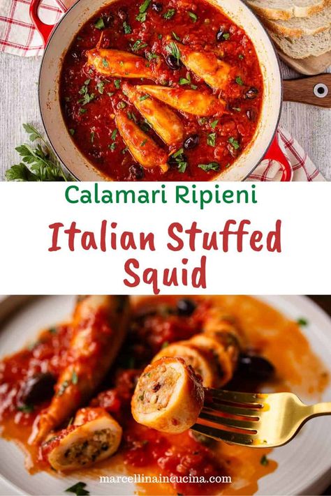 Stuffed Squid, Seafood Stew Recipes, Calamari Recipes, Squid Recipes, Seafood Stew, Italy Food, Greek Dishes, Seafood Dinner, Family Meal