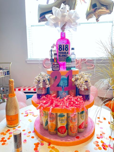 21st Birthday Alcohol Cake Tower, 21st Alcohol Cake, 21st Alcohol Tower, 21st Birthday Tequila Theme, 21 Alcohol Cake Tower, Alcohol Cake Tower, Alcohol Tower 21st Birthday, Alcohol Tower, 21st Birthday Cake Alcohol