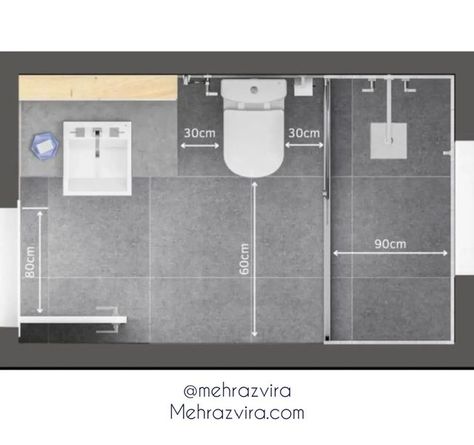 تصميم دورة مياه, Small Bathroom Plans, Bathroom Measurements, Toilet And Bathroom Design, Simple Bathroom Designs, Interior Design Layout, Bathroom Plan, Bathroom Dimensions, Bathroom Design Layout