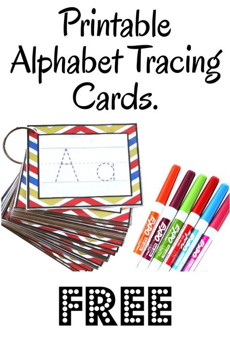 Go to See Jamie Teach Homeschool for these Free Alphabet Tracing Cards. These would be great cards to laminate! Click here for more free homeschool printable Oppgaver For Barn, Toddler Printables, School Prep, Busy Boxes, Preschool Writing, Preschool Literacy, Letter Activities, Alphabet Tracing, Alphabet Preschool