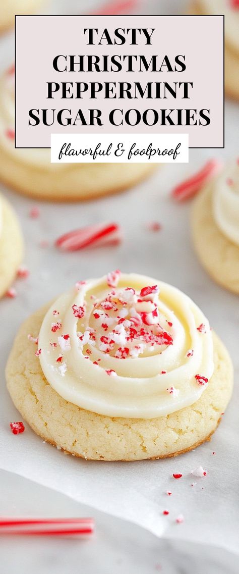 Image for Tasty Christmas Peppermint Sugar Cookies Peppermint White Chocolate Cookies, Mini Gingerbread Cookies, Gingerbread Kiss Cookies, December Traditions, Peppermint Cookie Recipe, Peppermint Sugar Cookies, Chocolate Peppermint Cookies, Christmas Peppermint, Peppermint White