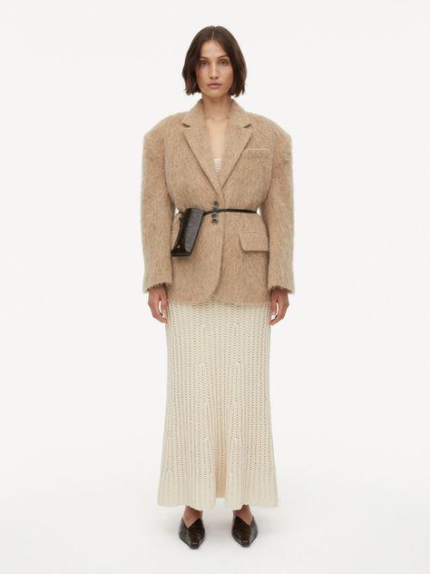 Biena single-breasted blazer Short Coat Outfit, Maxi Skirt Style, Outfit Formulas, Winter Outfit Inspiration, Knit Blazer, Malene Birger, By Malene Birger, Fashion Images, Wide Sleeves