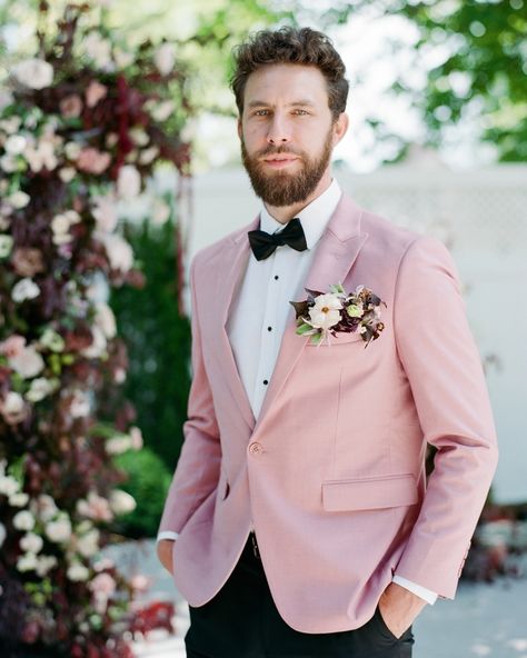 Pink Formal Outfit Men, Pink Tux, Pink Groomsmen, Pastel Pink Weddings, Pink Tuxedo, Groom And Groomsmen Suits, Suit Ideas, Wedding Suits Groom, Tipi Wedding