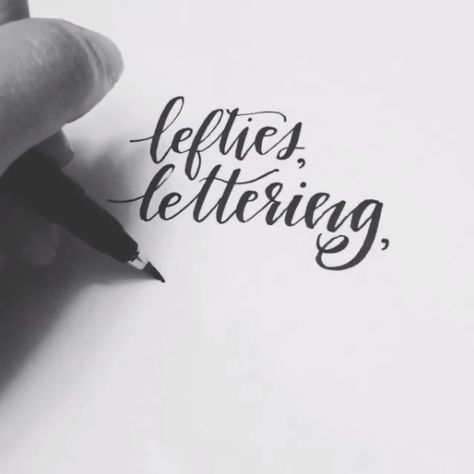 lefty lettering Left Handed Calligraphy, How To Do Calligraphy, Calligraphy Worksheet, Diy Calligraphy, Calligraphy Tutorial, Calligraphy Pen, Learn Calligraphy, Fancy Letters, Diy Letters