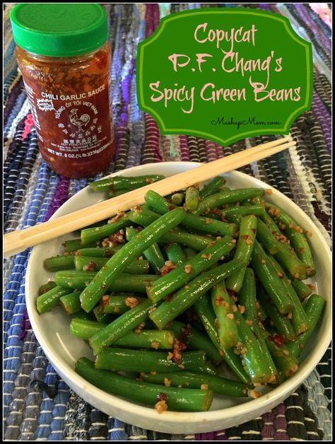 copycat-pf-changs-spicy-green-beans Pf Changs Green Beans, Spicy Green Bean Recipes, Spicy Green Beans, Pf Changs, Mapo Tofu, Fresh Green Beans, Green Bean Recipes, Think Food, Veggie Dishes