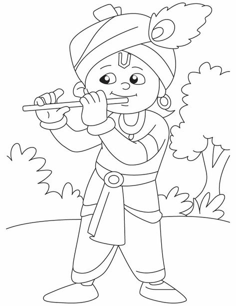 Krishna coloring page Drawing Classes, Krishna Drawing, Easy Cartoon Drawings, Paper Origami, Disney Art Drawings, Drawing Wallpaper, Mickey Y Minnie, Krishna Painting, Drawings Simple