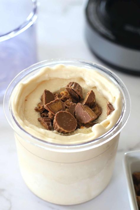 Craving something sweet and creamy, but don't want the sugar overload? Look no further than our Ninja Creami sugar-free Moose Tracks ice cream recipe! Packed with rich, chocolatey goodness and swirled with peanut butter cups, this guilt-free treat is the perfect way to satisfy your sweet tooth. So grab a spoon and dig in - your taste buds will thank you! Ninja Creami Peanut Butter Cup, Ninja Creami Premier Protein, Ninja Creami Keto Ice Cream Recipe, Sugar Free Ninja Creami Recipes, Cremi Ninja Recipes, Moose Tracks Ice Cream Recipe, Healthy Ninja Creami Ice Cream Recipes, Ninja Creami Peanut Butter, Ninja Creami Protein Ice Cream Recipe