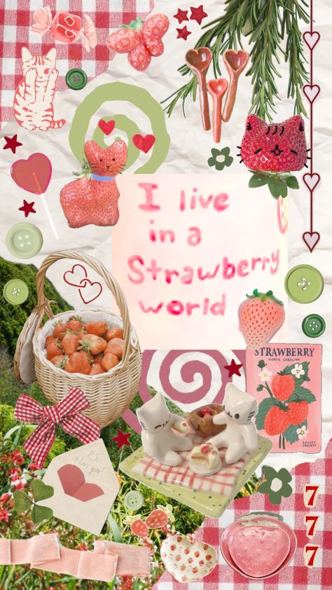 berries berries 🍓 Cute Backgrounds Pink, Backgrounds Pink, Wallpaper Homescreen, Wallpaper Cantik, Cocoppa Wallpaper, Iphone Wallpaper Kawaii, Wallpaper Doodle, Pink Strawberry, Iphone Wallpaper Themes