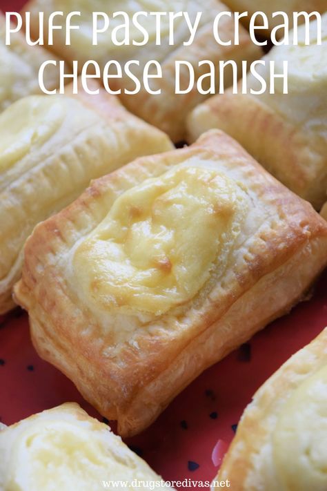 Puff Pastry Cream Cheese Danish Recipe | Drugstore Divas Puff Pastry Dessert Recipes, Pastry Dessert Recipes, Puff Pastry Cream, Recipes Using Puff Pastry, Puff Pastry Dessert, Cream Cheese Puffs, Fancy Recipes, Puff Pastry Recipes Dessert, Cream Cheese Danish Recipe