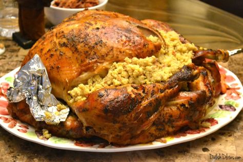 Pavo Relleno de Mofongo (Mofongo Stuffed Turkey) - Delish D'Lites Mofongo Stuffing, Puerto Rican Thanksgiving, Avocado Egg Recipes, Bacon Seasoning, Creamy Mustard Sauce, Stuffed Turkey, Puerto Rican Dishes, Perfect Turkey, Traditional Thanksgiving