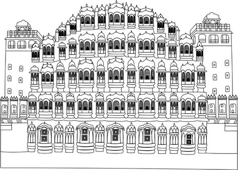 My Graphic work: Hawa Mahal Hawa Mahal Sketch, Corel Draw Tutorial, Light Switch Covers Diy, Earth Day Drawing, Kalamkari Art, Doodle Diary, Hawa Mahal, Coral Draw, Graphic Work