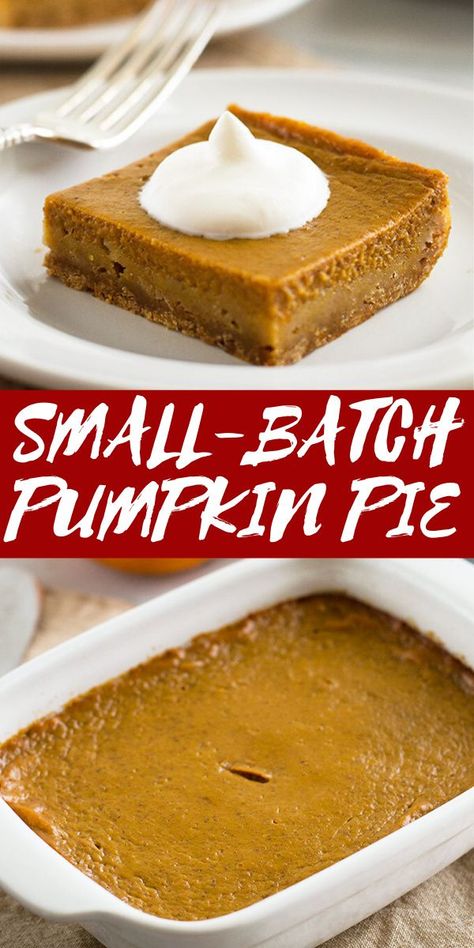 This Mini Pumpkin Pie With Graham Cracker Crust is EASY to make and so GOOD. Pumpkin With Graham Cracker Crust, Mini Pumpkin Pies With Graham Cracker Crust, Pumpkin Pie For 2, Small Batch Pumpkin Pie Bars, Pumpkin Pie With Graham Cracker Crust Easy, Small Pumpkin Pie Recipe, Mini Pumpkin Pies Graham Cracker Crust, Graham Cracker Crust Pumpkin Pie, Small Batch Pumpkin Recipes