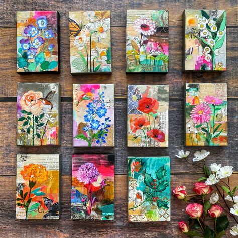 Birth Flower Painting, Pretty Calendar, Flower Calendar, Mini Toile, Secret Language, Mixed Media Art Canvas, Flower Collage, Pichwai Paintings, Abstract Flower Art