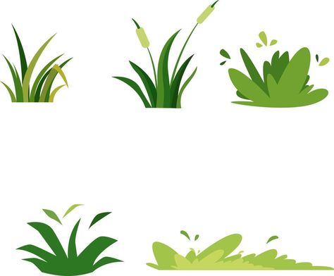 Grass Vector Illustrations, Grass Drawing Reference, Grasses Drawing, Grass Digital Art, Grass Artwork, Grass Tutorial, Grass Graphic, Grass Clipart, Children's Book Layout