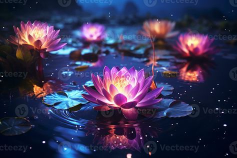 Sea Cottage, Purple Lotus, Blue Lily, Blue Lotus, Lake Water, Lotus Flowers, Water Flowers, Lotus Flower, Art Wallpaper