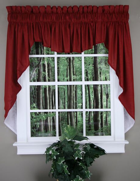 Waverly Curtains, Country Kitchen Curtains, Burgundy Curtains, Small Dining Room Table, Swag Curtains, Kitchen Window Curtains, Curtains And Draperies, Pinch Pleat Curtains, Kitchen Valances