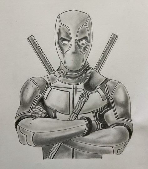 Deadpool Pencil Drawing, Deadpool Sketch Pencil, Marvel Art Drawings Pencil, Spiderman Pencil Drawing, Super Hero Drawings Sketches, Deadpool Art Sketches, Deadpool Drawing Sketches, Deadpool Art Drawing, Spiderman Drawing Sketches