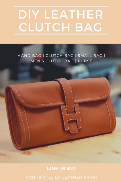 Here are the leather craft pdf patterns for bag and purse | DIY bag at home | Leather craft | Leather works | Clutch bag Diy Leather Clutch, Diy Leather Working, Couture Cuir, Purse Diy, Men Clutch Bag, Clutch Pattern, Diy Clutch, Leather Wallet Pattern, Handmade Clutch