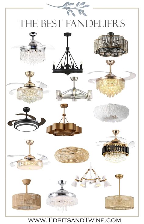 Chic Bedroom Ceiling Fan, Dining Fan And Light, Elegant Ceiling Fans With Light, Low Ceiling Chandelier Bedroom, Best Bedroom Chandeliers, Fan And Light Fixture, Chandelier With Ceiling Fan, Beautiful Ceiling Fans With Light, Light Size For Room