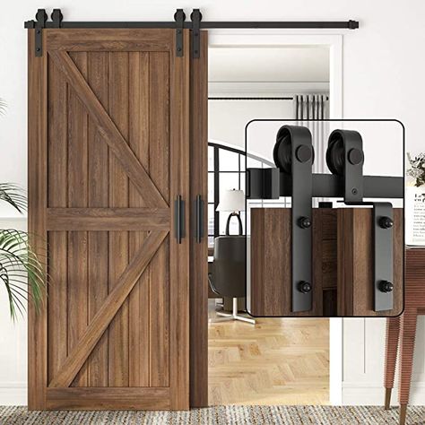 Double Barn Doors Sliding, Wide Doors, Barn Door Floor Guide, Interior Barn Door Hardware, Barnyard Door, Diy Closet Doors, Bypass Barn Door Hardware, Bypass Barn Door, Diy Sliding Door