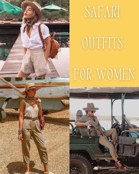 Safari Woman Outfit, Safari Themed Costumes, Boys Safari Outfit, Jungle Safari Costume Women, Cute Jungle Outfits, Safari Fashion Women Outfits, Safari Evening Outfit, Safari Jumpsuit Outfit, Safari Inspired Outfit Women