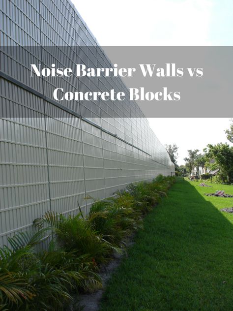 Sound Barrier Wall, Hedge Ideas, Soundproofing Walls, Outdoor Wall Fountains, Sound Blocking, Noise Barrier, Outdoor Panels, Concrete Block Walls, Sound Wall