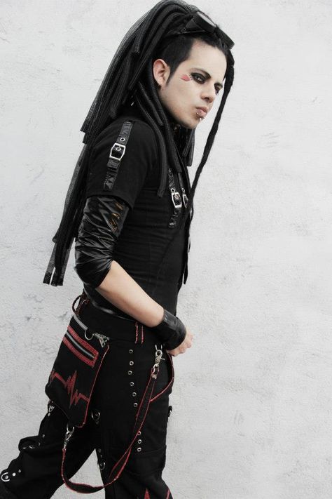 Cybergoth Men, Guys With Dreads, Goth Photoshoot, Cybergoth Fashion, Industrial Theme, Goth Guys, Goth Clothing, Alt Fashion, Gothic Dress