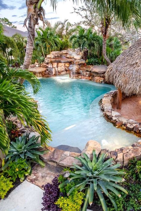 Award-Winning Pool Builder Lucas Lagoons is ready to Transform Your Backyard Into Your Dream Florida Swimming Hole Oasis Tropical Lagoon Pool, Unique Pool Designs Backyard, Lagoon Pool Backyard Oasis, Extravagant Pools, Tropical Backyard Pool, Swim Spa Backyard Ideas, Backyard Oasis Pool, Beachy Backyard, Swimming Attire