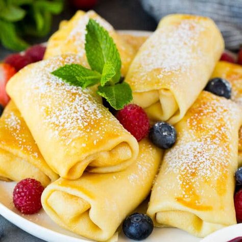 Cheese Blintzes - Dinner at the Zoo Cheese Blintzes Filling, Blintzes Recipe Jewish, Cheese Blintz Recipe, Cheese Blintz, Deli Recipes, Oatmeal Casserole, Blintzes Recipe, Cheese Blintzes, Farmer’s Cheese