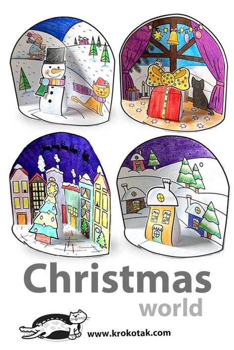 Diorama Kids, Christmas Art Projects, Christmas World, Christmas Arts And Crafts, Christmas School, Christmas Classroom, Holiday Art, Winter Crafts, Holiday Activities