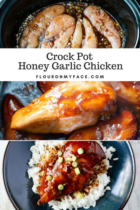 Crock Pot Honey Garlic Chicken recipe Quick Slow Cooker Meals, Garlic Chicken Slow Cooker, Slow Cooker Honey Garlic Chicken, Delicious Slow Cooker Recipes, Slow Cooked Chicken, Garlic Chicken Recipes, Pot Roast Slow Cooker, Diner Recept, Slow Cooker Dinner