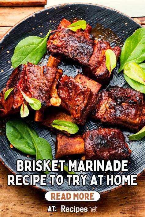 Level up your BBQ game with our mouthwatering homemade BBQ sauce and brisket marinade recipe! Perfect for bringing out the best flavors in your brisket, this marinade is a blend of savory spices and tangy goodness that will leave your taste buds dancing. Whether you're prepping for a weekend cookout or simply craving some delicious smoked meat, this brisket marinade is a must-try. Go to Recipes.net and let's get grilling and make your next BBQ unforgettable! Slow Cooking Recipes, Traeger Smoker Recipes, Brisket Marinade, Beef Marinade, Beef Brisket Recipes, Pork Chicken, Brisket Recipes, Smoked Brisket, Bbq Sauce Homemade