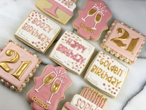 Golden Birthday Cookies Decorated, Golden Birthday Cookies, Birthday Cookies Decorated, Cookie Decorations, Golden Birthday, Cookies For Kids, Cookies Decorated, Gold Birthday, Icing Cookies