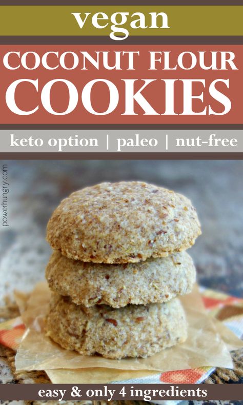 Vegan Coconut Flour Cookies, Vegan Coconut Flour Recipes, Dessert Biscuits, Recipes Using Coconut Flour, Toddler Cookies, Almond Flour Recipes Cookies, Nut Free Cookies, Coconut Flour Cookies, Flaxseed Meal