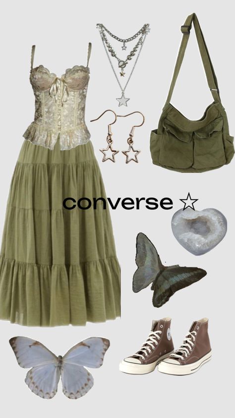 #fairycore #cute #outfitinspo Fairycore Clothes, Cottagecore Outfits, Earthy Outfits, Cottagecore Fashion, Fairy Fashion, Pinterest Outfits, Alternative Outfits, Really Cute Outfits, Clothes And Accessories