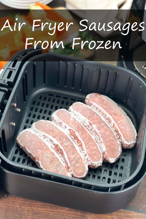 Air Fryer Sausages From Frozen Air Fryer Sausage, New Air Fryer Recipes, Air Fryer Recipes Snacks, Air Fryer Cooking Times, Air Fried Food, Air Fryer Oven Recipes, Air Fry Recipes, Air Fried Chicken, Air Fryer Dinner Recipes