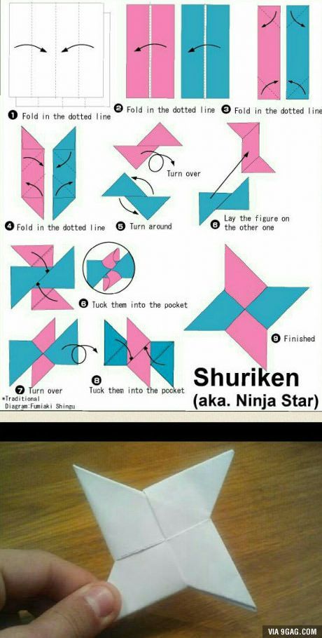 Origami Naruto, Ninja Star Origami, Paper Origami Diy, Newspaper Crafts Diy, Paper Folding Crafts, Hanging Craft Ideas, Kids Origami, Ninja Star, Origami Patterns