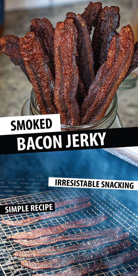 Bacon Jerky Recipe Dehydrator, Smoker Beef Jerky, Smoked Jerky Recipes, Smoker Jerky Recipes, Jerkey Recipes, Wood Pellet Grill Recipes, Smoked Jerky, Smoked Beef Jerky, Homemade Ketchup Recipes