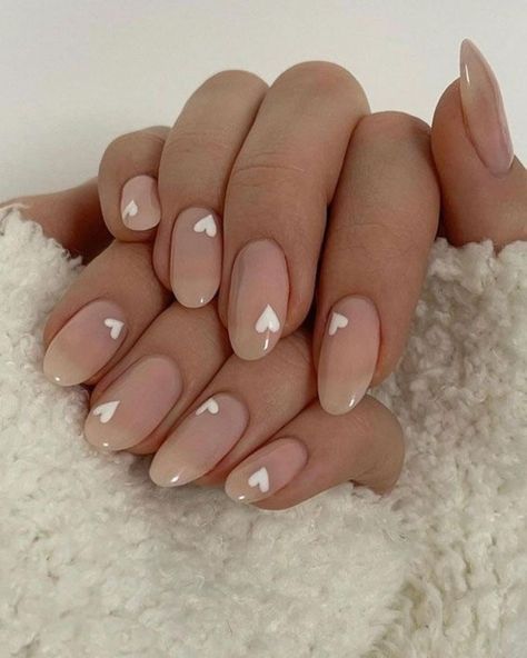 Happy Hump Day 🤍 A little Bridal Nail inspo for you today, would you go a little different on your wedding day or keep it pure and simple? F x 📍 The Cleve . Wellington . TA21 8SN 💻 www.larabellebridal.com ☎️ 07422 687 288 🔗 Link in Bio #nailinspo #bridalnails #bridalshop #bridalshopsomerset #weddingdressshop #dreamweddingdress #bridetobe #2024bride #2025bride #sayyestothedress #somersetbride #devonbride #dorsetbride #somersetwedding #weddinginspo #wedding #bride #taunto... Ongles Beiges, February Nails, Her Nails, Oval Nails, Neutral Nails, Nature Tattoos, Heart Nails, Classy Nails, Short Acrylic Nails