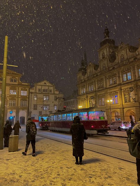 #prague #snow #traveling Winter Aesthetic 2023, Winter In Prague, Prague Aesthetic Winter, Prague Snow, Prague December, Europe Snow, Prague Aesthetic, Prague Winter, Prague Christmas