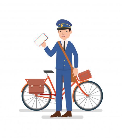 A postman with the bicycle are ready to send a letter Premium Vector Pecs Pictures, Customer Appreciation Day, Solar System For Kids, English Learning Books, Dog Games, Android Wallpaper Flowers, I Want To Ride My Bicycle, Still Life Drawing, A Letter